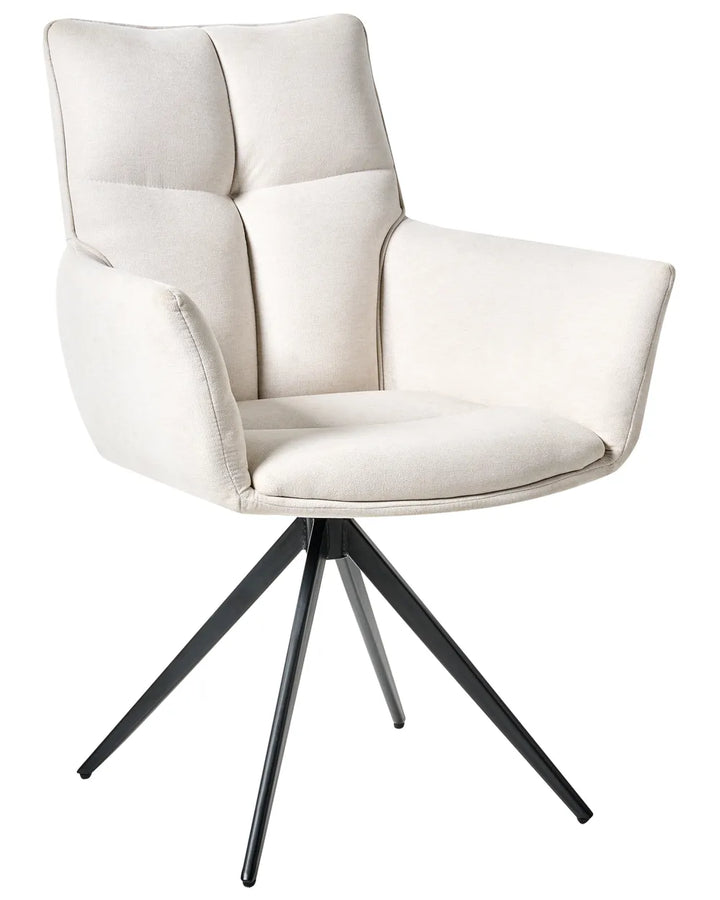 Dining Chair Swivel Fabric Off-White Susan