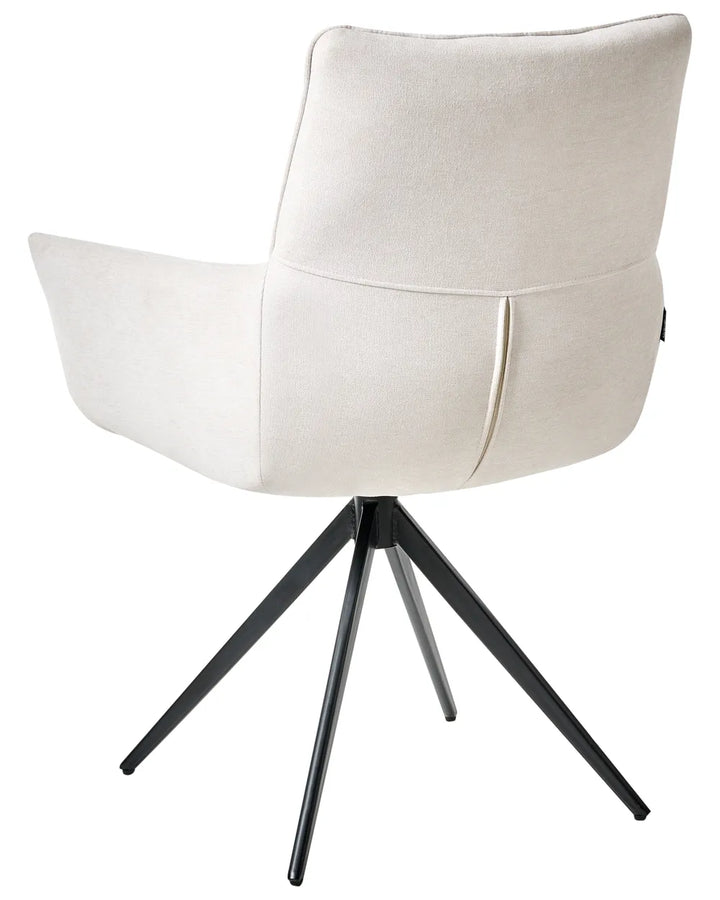 Dining Chair Swivel Fabric Off-White Susan
