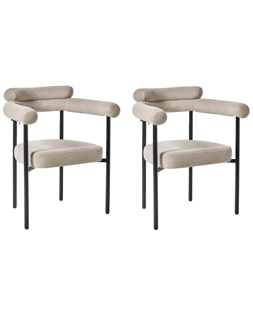Set of 2 Dining Chairs Fabric Beige Jennie