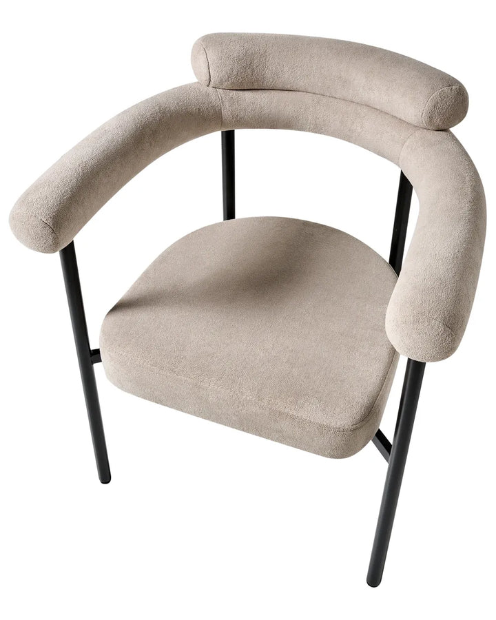 Set of 2 Dining Chairs Fabric Beige Jennie