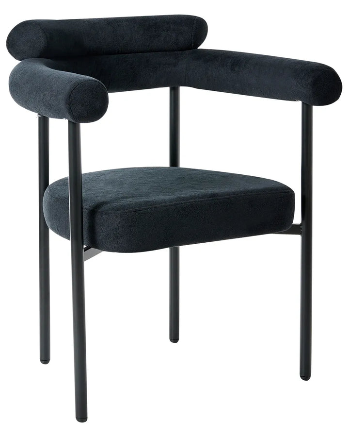 Set of 2 Dining Chairs Fabric Black Jennie
