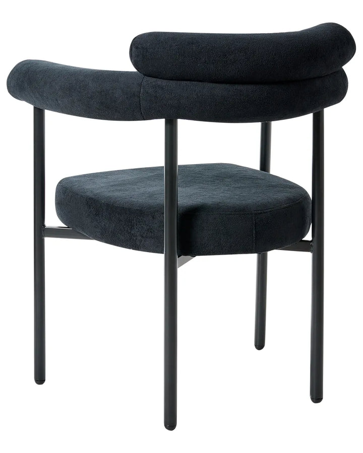 Set of 2 Dining Chairs Fabric Black Jennie
