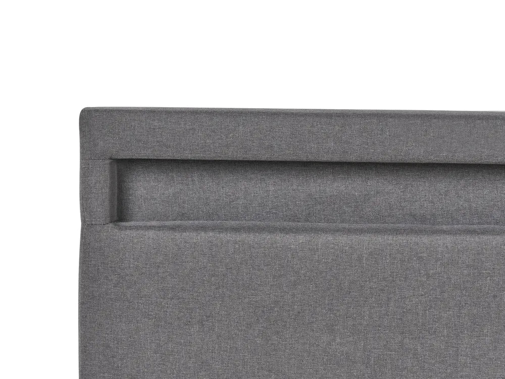 Ottoman Bed with LED Fabric 180 x 200 cm (EU Super King) Dark Grey Sofia