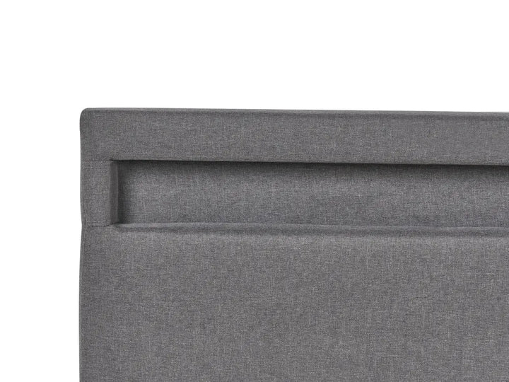 Ottoman Bed with LED Fabric 180 x 200 cm (EU Super King) Dark Grey Sofia