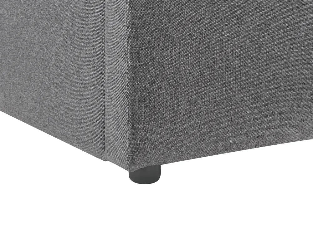 Ottoman Bed with LED Fabric 180 x 200 cm (EU Super King) Dark Grey Sofia