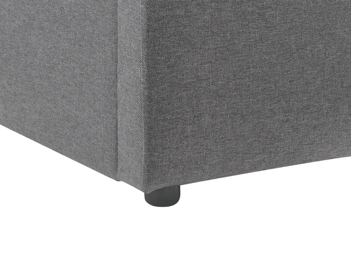 Ottoman Bed with LED Fabric 180 x 200 cm (EU Super King) Dark Grey Sofia