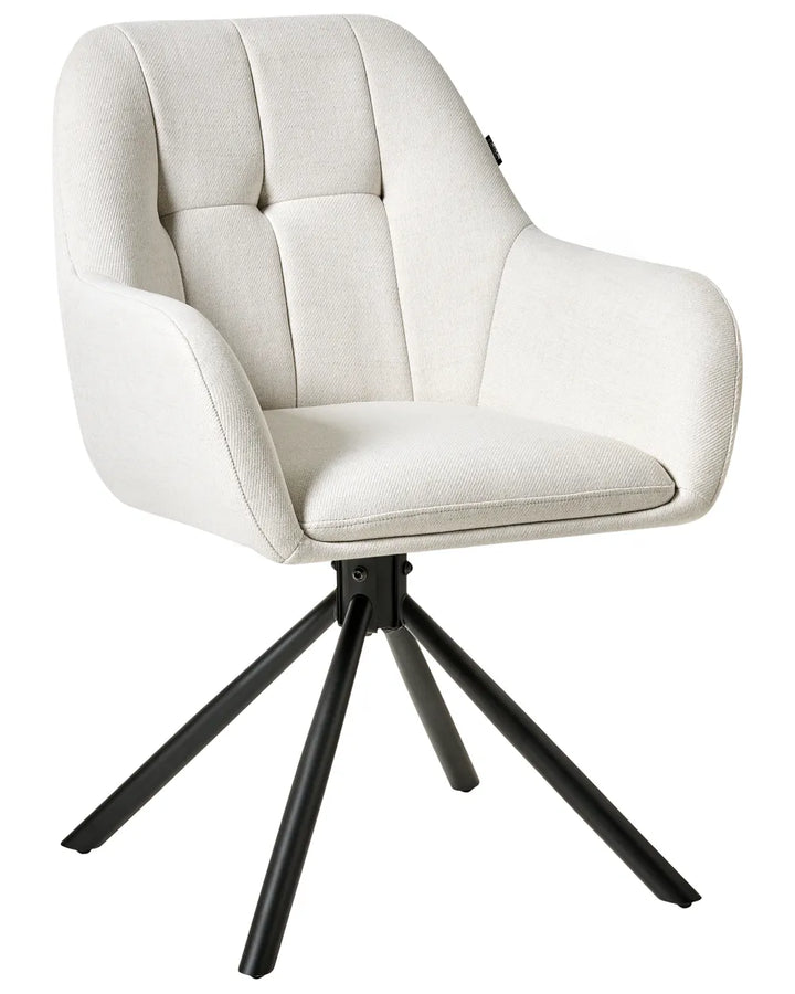 Dining Chair Swivel Fabric Off-White Yuri