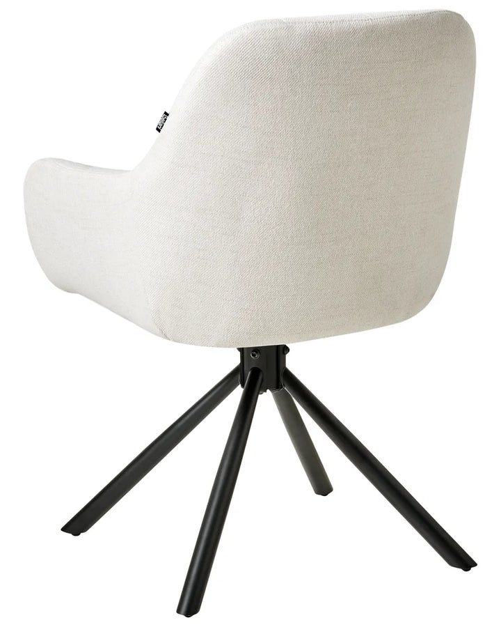Dining Chair Swivel Fabric Off-White Yuri