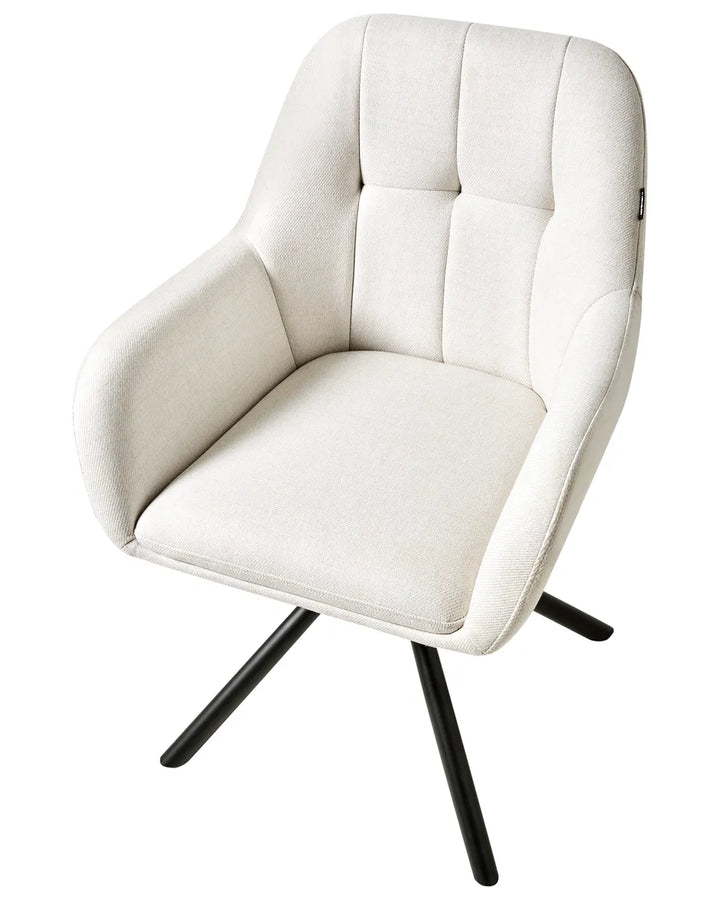 Dining Chair Swivel Fabric Off-White Yuri