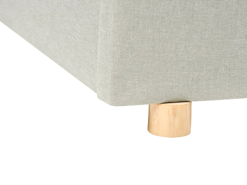 Bed with Storage Drawers Fabric 160 x 200 cm (EU King Size) Beige Kelly