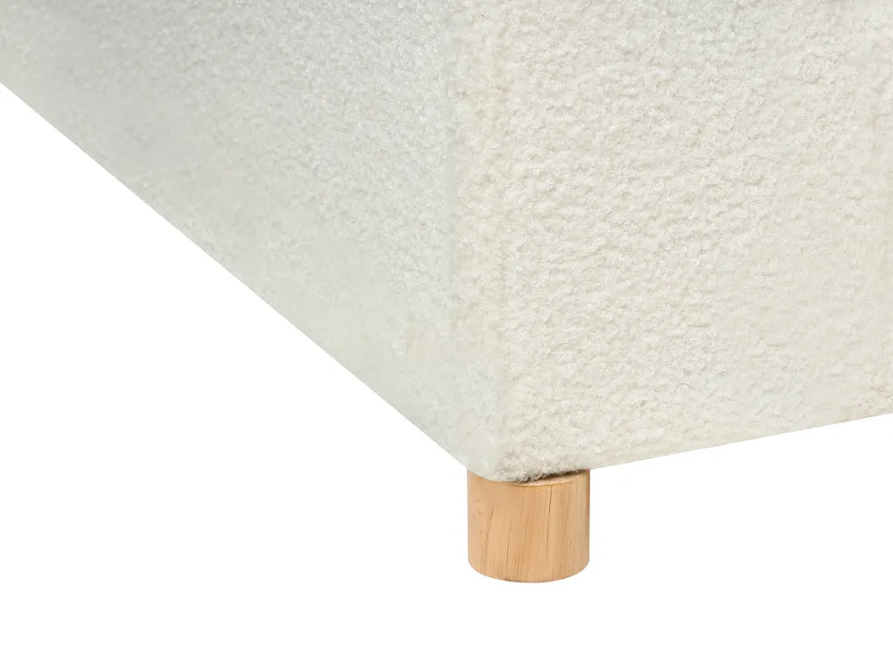 Bed with Storage Drawers Boucle 160 x 200 cm (EU King Size) Off-White Kelly