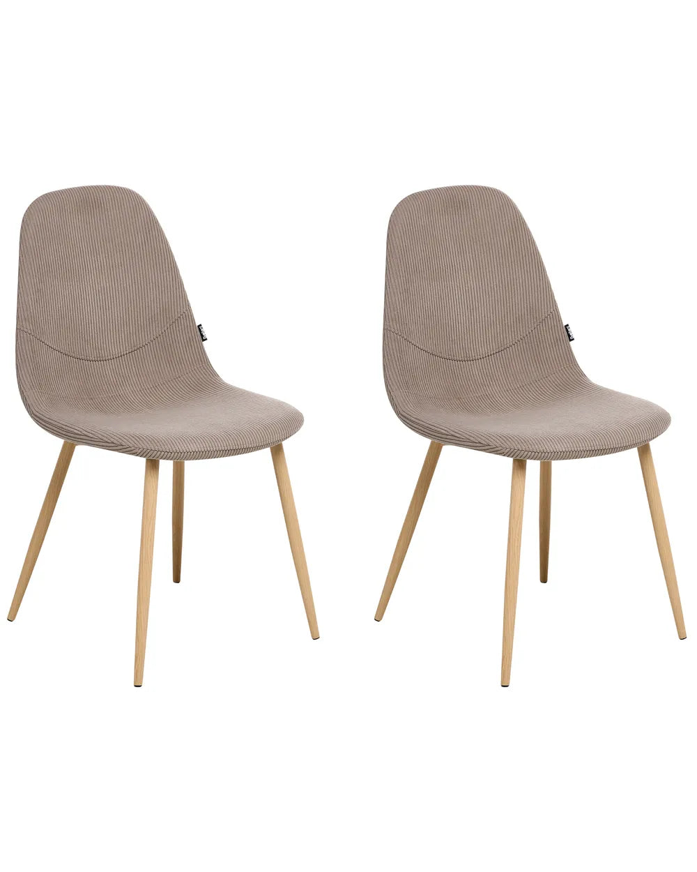 Set of 2 Dining Chairs Corduroy Taupe Alden