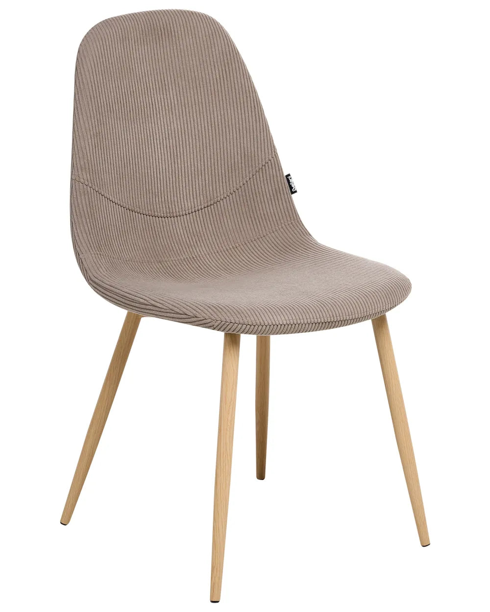 Set of 2 Dining Chairs Corduroy Taupe Alden