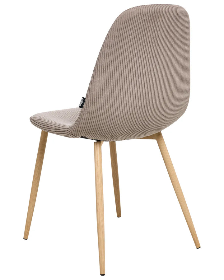 Set of 2 Dining Chairs Corduroy Taupe Alden