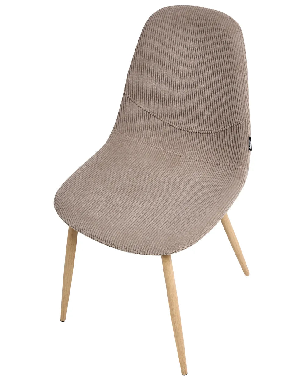 Set of 2 Dining Chairs Corduroy Taupe Alden