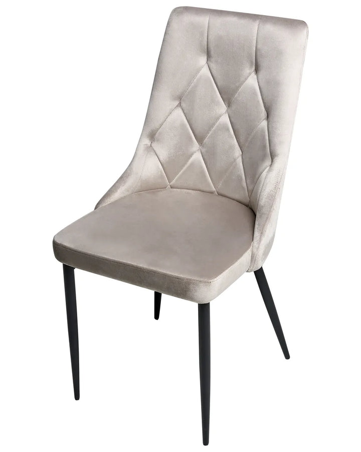 Set of 2 Dining Chairs Velvet Taupe Ross