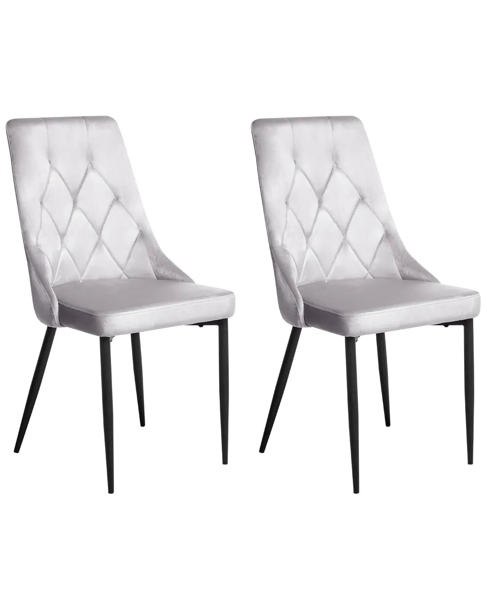 Set of 2 Dining Chairs Velvet Light Grey Ross