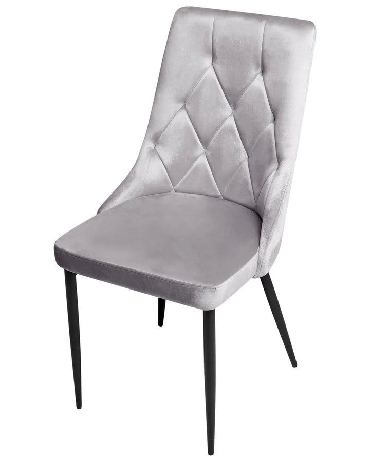 Set of 2 Dining Chairs Velvet Light Grey Ross