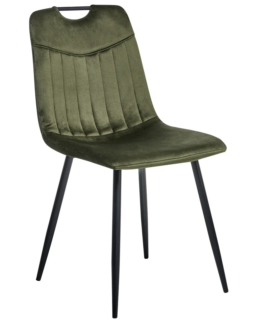 Set of 4 Dining Chairs Velvet Dark Green Helen