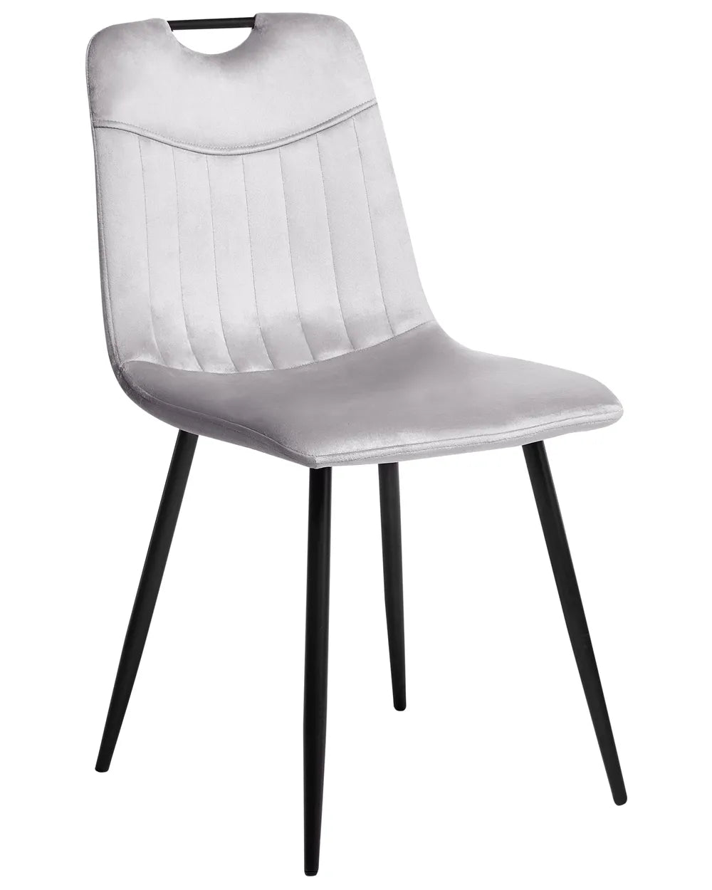 Set of 4 Dining Chairs Velvet Light Grey Helen