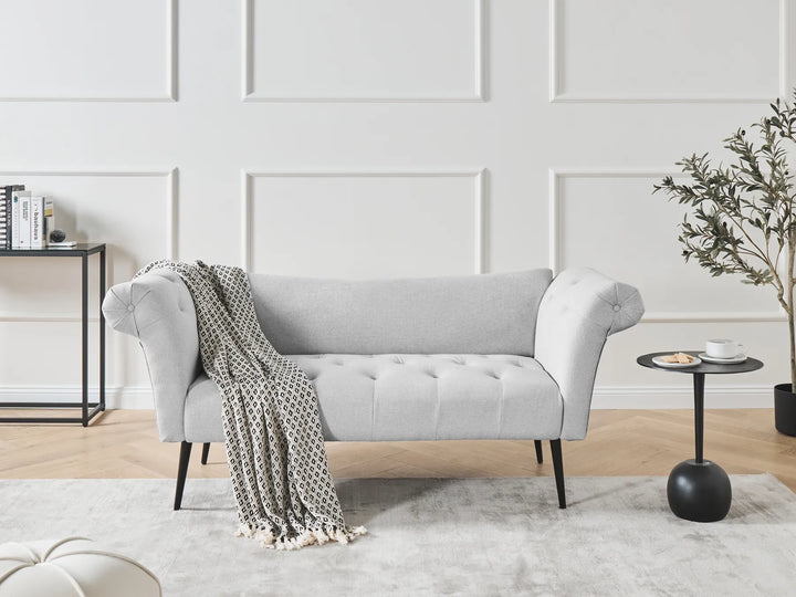 Chaise Longue Fabric Light Grey Braidon