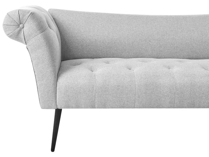 Chaise Longue Fabric Light Grey Braidon