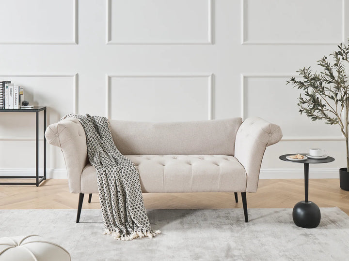 Chaise Longue Fabric Light Beige Braidon