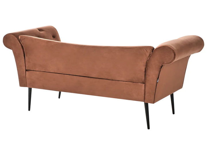 Chaise Longue Velvet Golden Brown Braidon