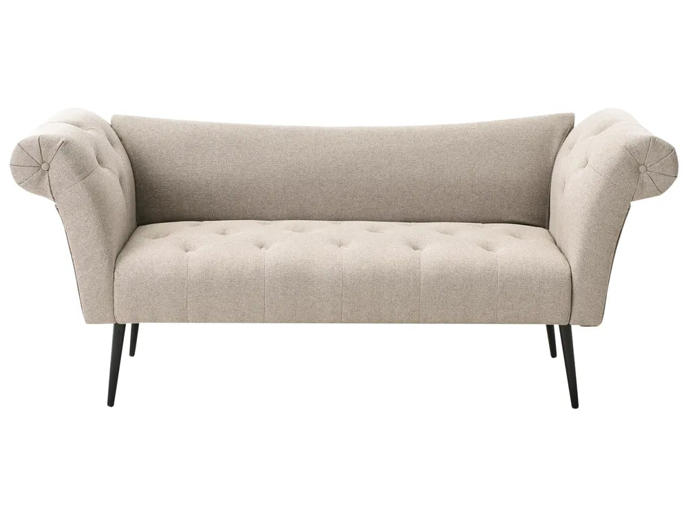 Chaise Longue Fabric Light Brown Braidon