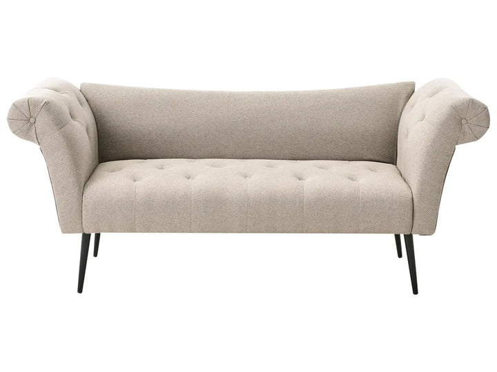 Chaise Longue Fabric Light Brown Braidon