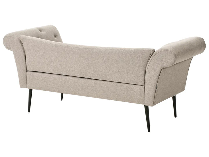 Chaise Longue Fabric Light Brown Braidon