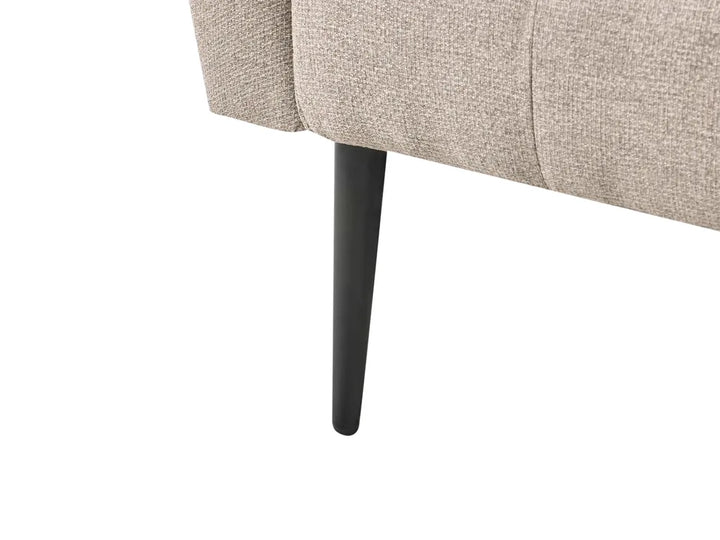 Chaise Longue Fabric Light Brown Braidon