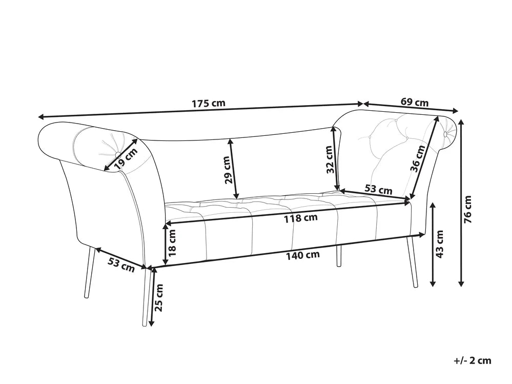 Chaise Longue Fabric Light Brown Braidon