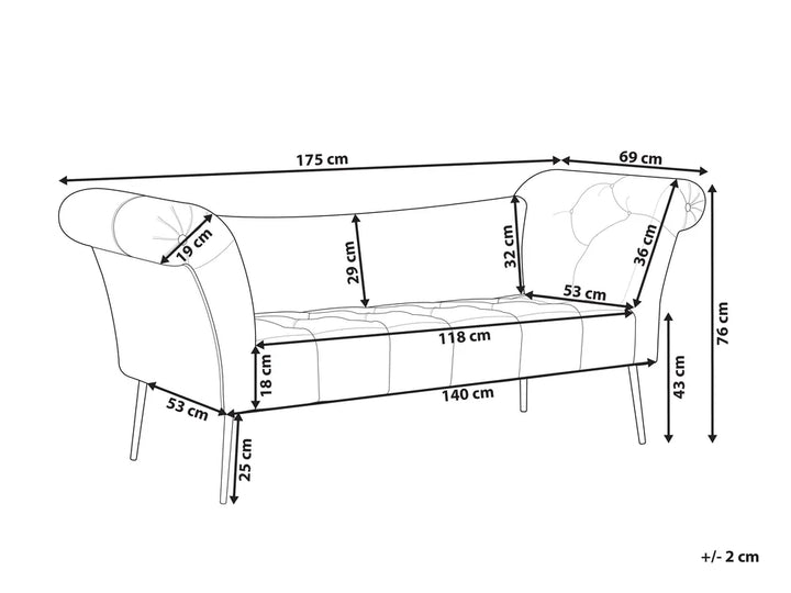 Chaise Longue Fabric Light Brown Braidon