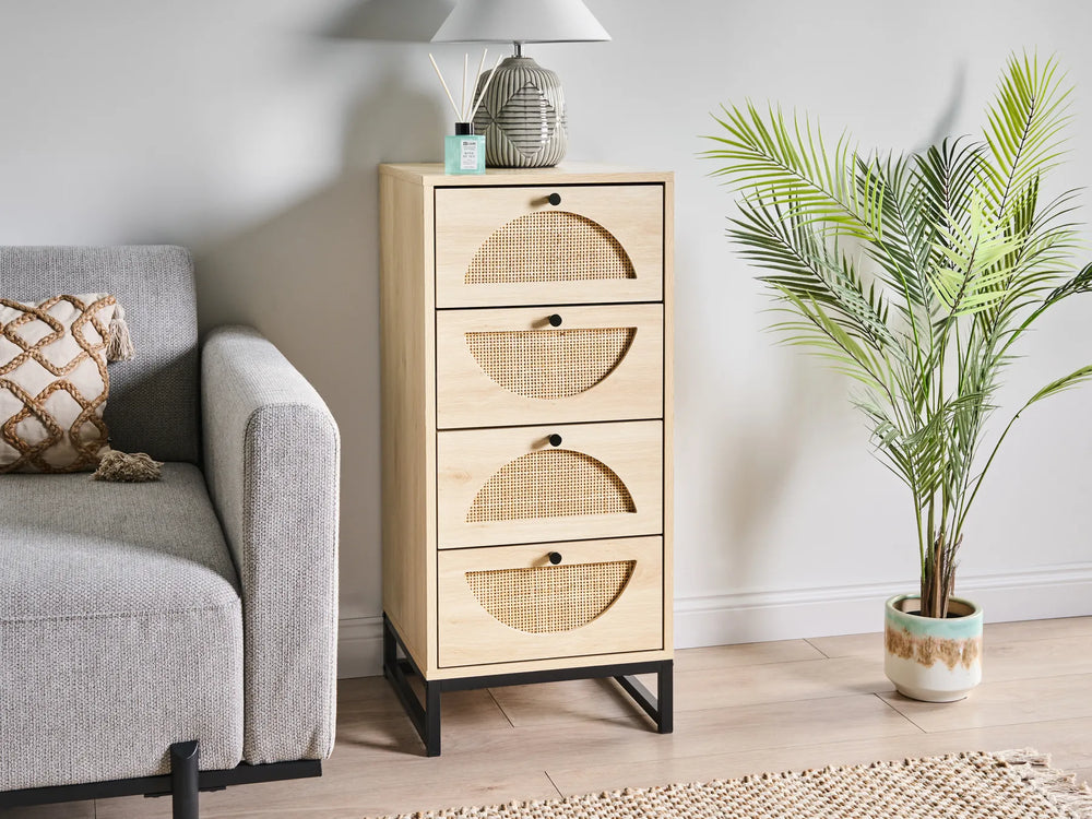 4 Drawer Chest Light Brown Denaro | Elegant Design