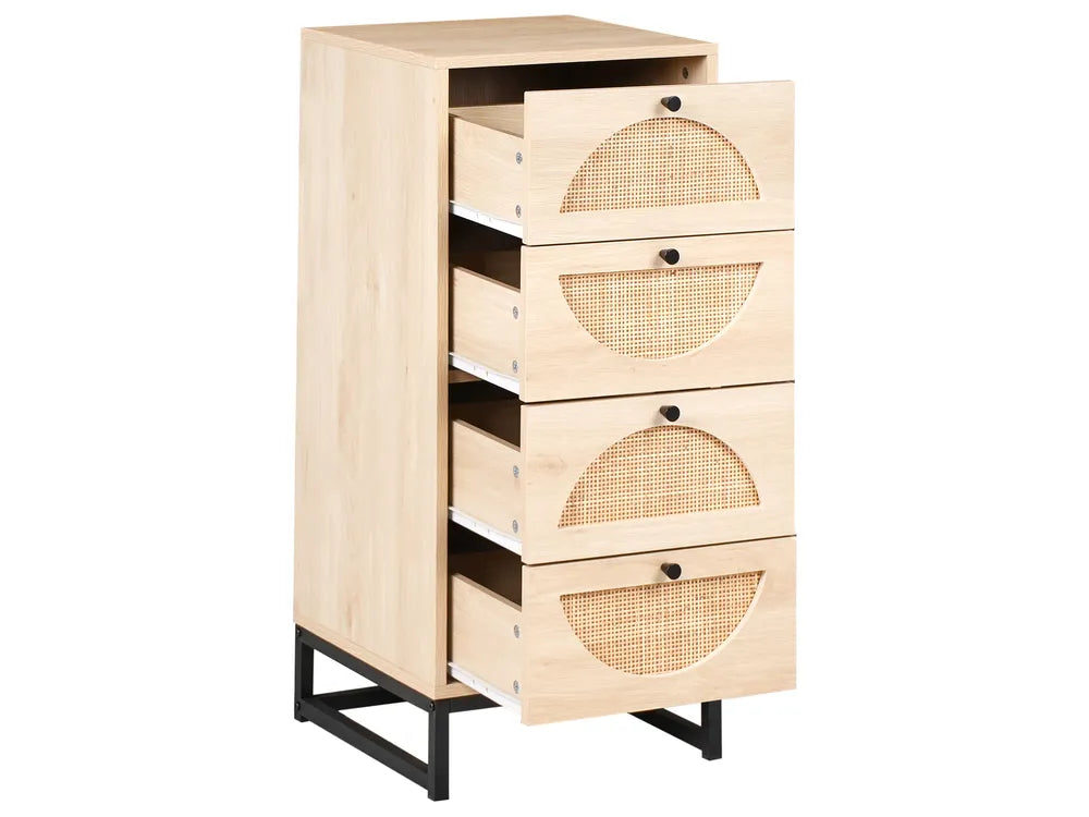 4 Drawer Chest Light Brown Denaro | Elegant Design