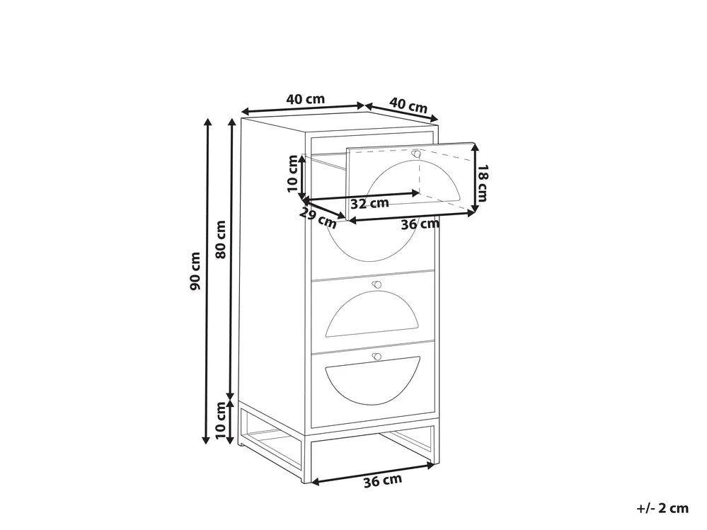 4 Drawer Chest Light Brown Denaro | Elegant Design