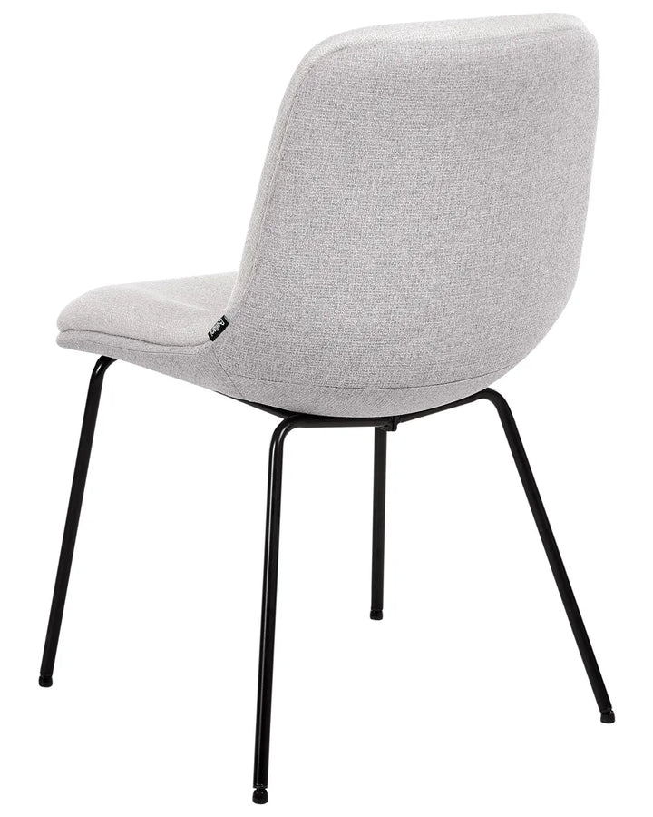 Set of 2 Dining Chairs Fabric Light Grey Fea