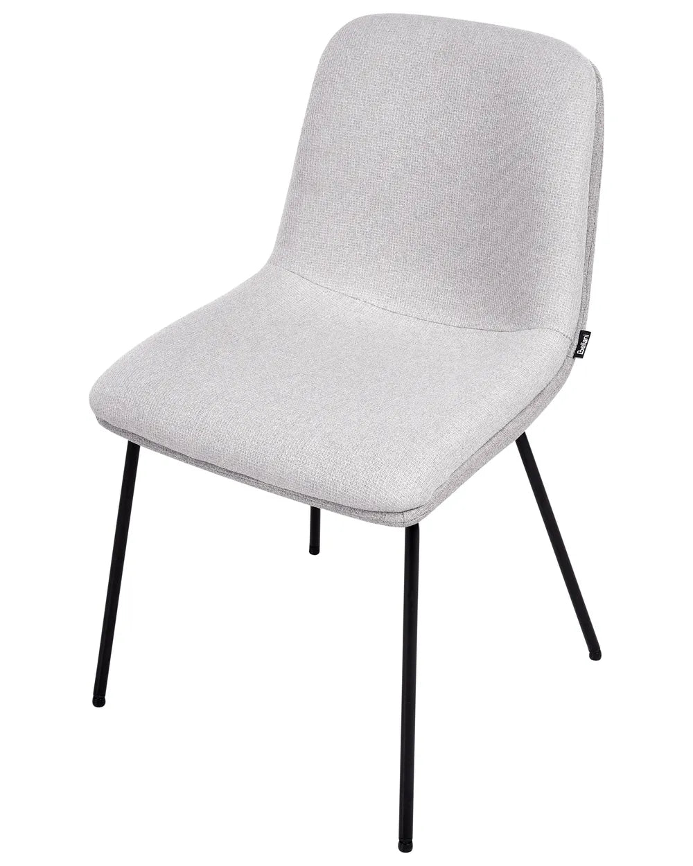 Set of 2 Dining Chairs Fabric Light Grey Fea