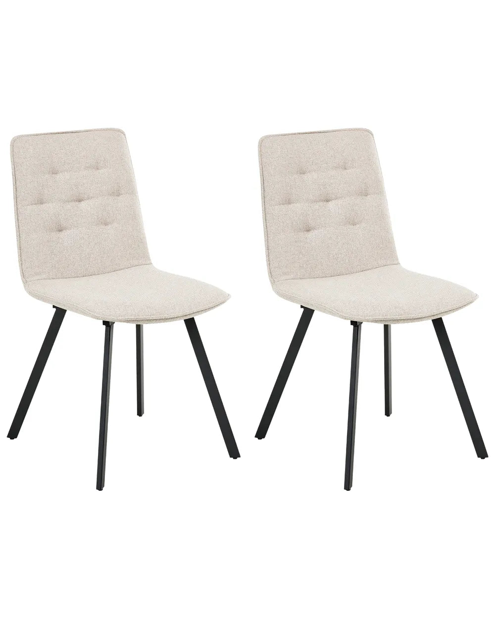 Set of 2 Dining Chairs Fabric Beige Ingrid