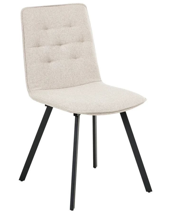 Set of 2 Dining Chairs Fabric Beige Ingrid