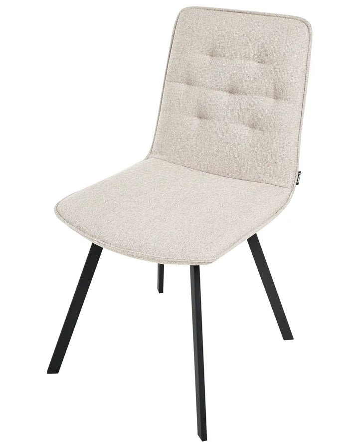 Set of 2 Dining Chairs Fabric Beige Ingrid