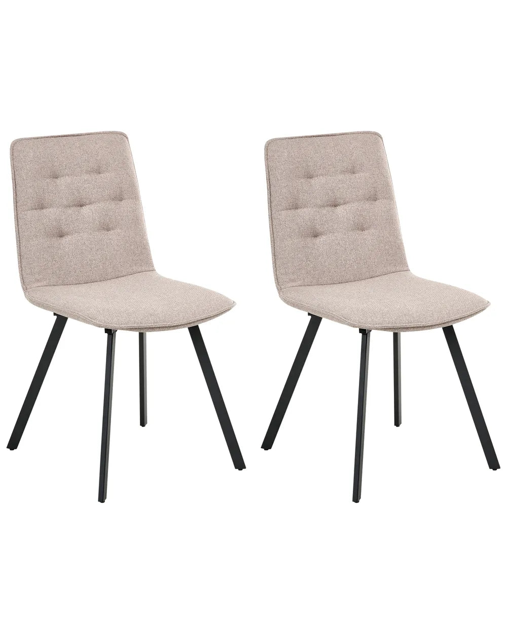 Set of 2 Dining Chairs Fabric Light Brown Ingrid