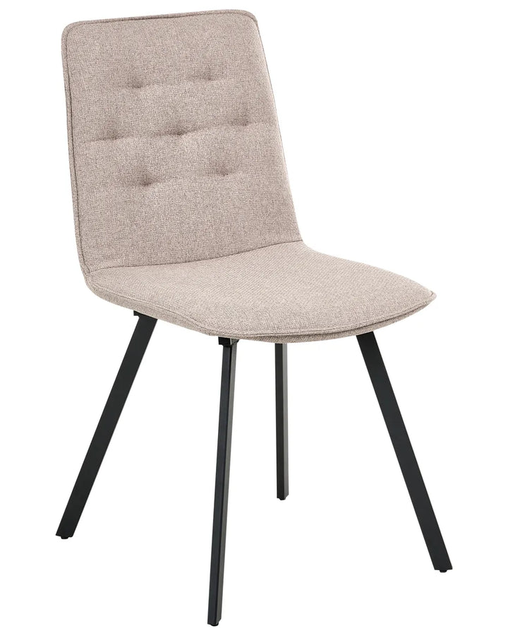 Set of 2 Dining Chairs Fabric Light Brown Ingrid