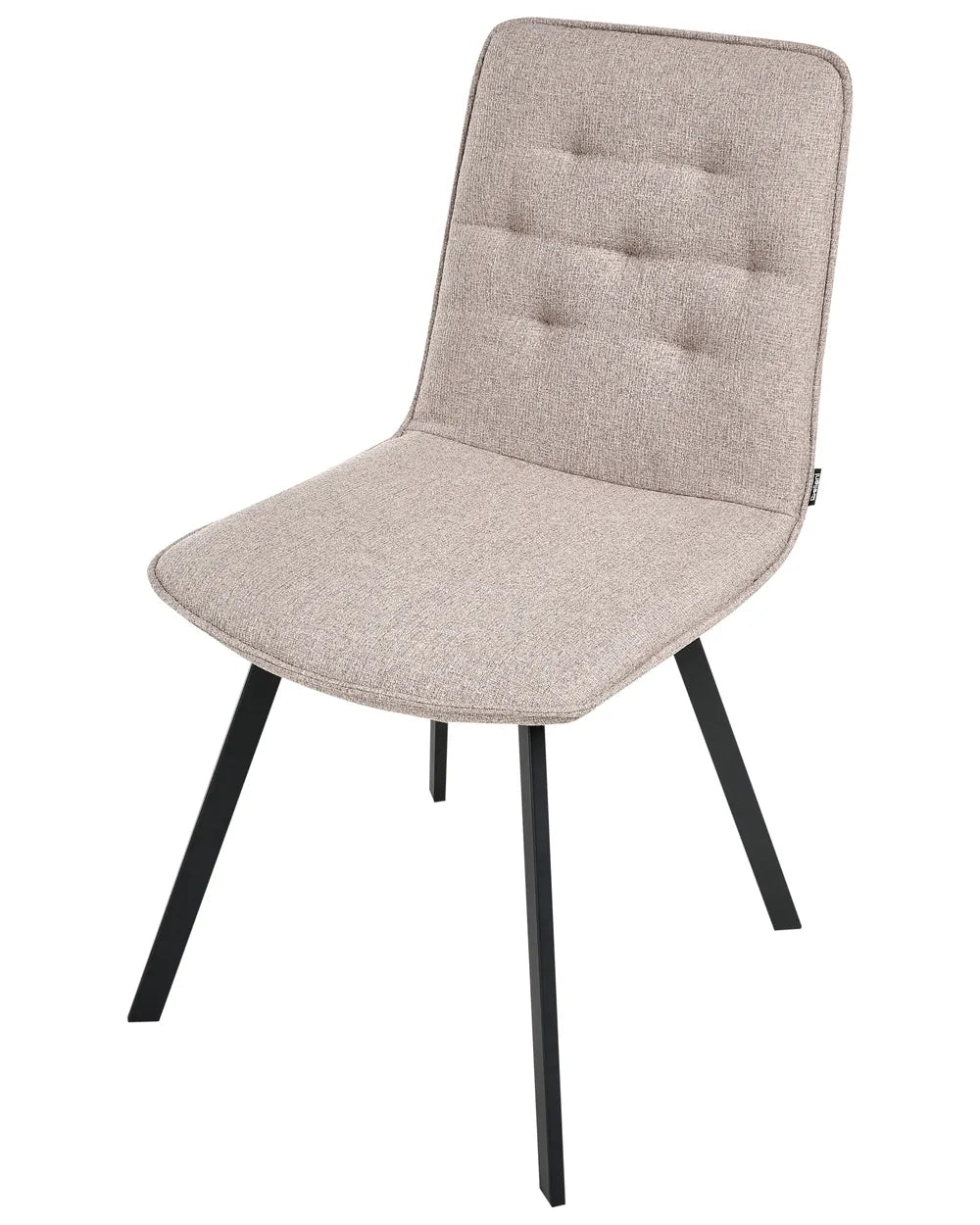 Set of 2 Dining Chairs Fabric Light Brown Ingrid