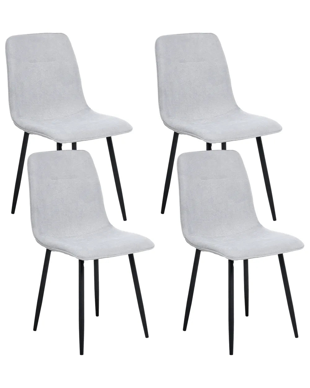 Set of 4 Dining Chairs Fabric Light Grey Kaylee