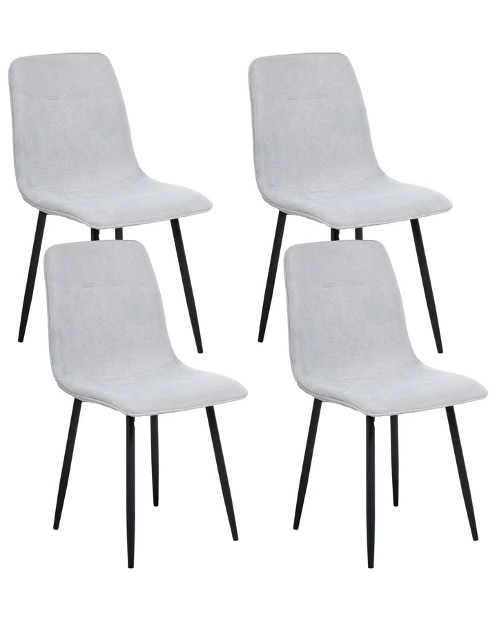 Set of 4 Dining Chairs Fabric Light Grey Kaylee