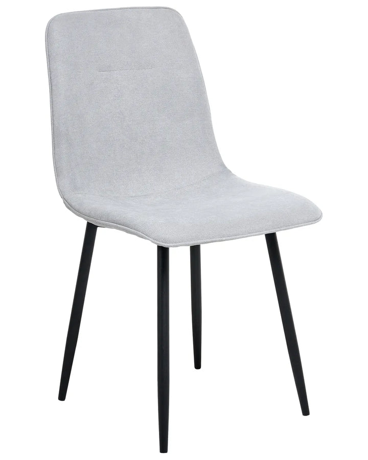 Set of 4 Dining Chairs Fabric Light Grey Kaylee