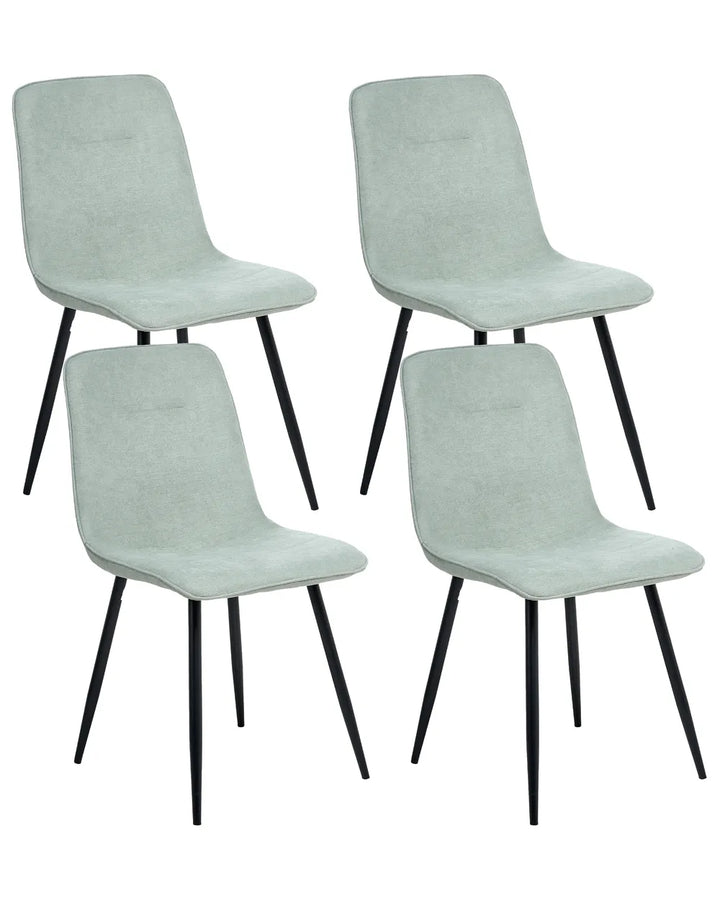 Set of 4 Dining Chairs Fabric Light Green Kaylee