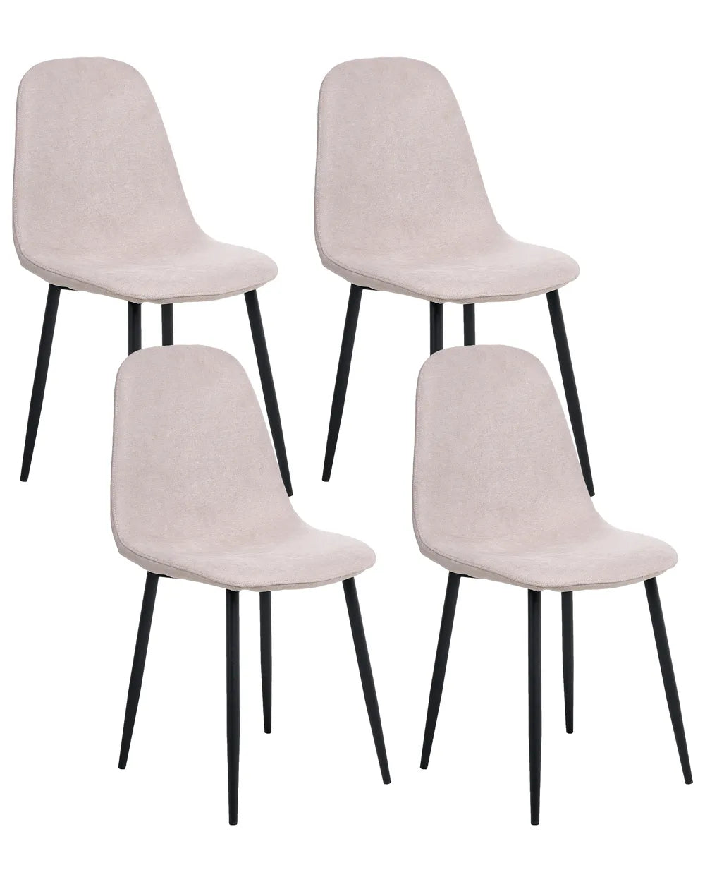Set of 4 Dining Chairs Fabric Beige Tret